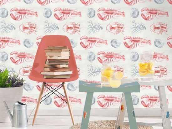 Ταπετσαρία Lobster WP20012 Grey-Red-Blue MindTheGap 52x300cm