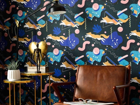 Ταπετσαρία Modern Foxy WP20537 Black-Blue-Taupe-Pink MindTheGap 52x300cm