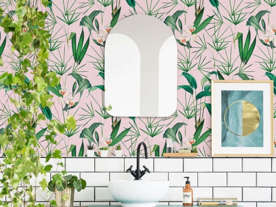 Ταπετσαρία Palm Springs WP20361 Green-White-Pink MindTheGap 52x300cm