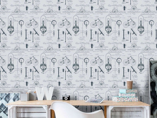 Ταπετσαρία Patents Gray WP20049 Black-White-Grey MindTheGap 52x300cm