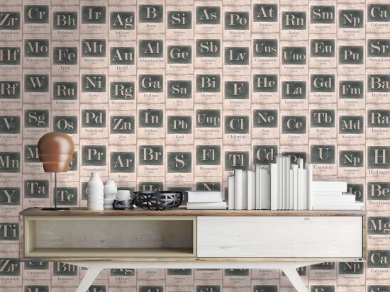 Ταπετσαρία Periodic Table Sand WP20041 Black-White MindTheGap 52x300cm