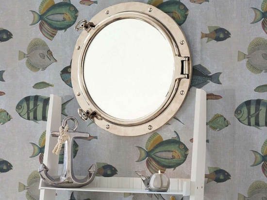 Ταπετσαρία Poissons Grey WP20182 Green-Blue-Red-Taupe MindTheGap 52x300cm