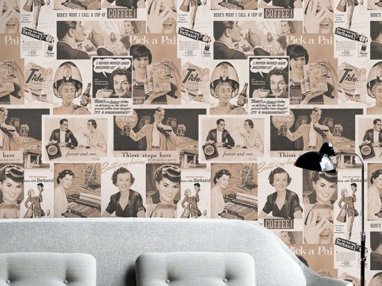 Ταπετσαρία Retro Ads Sepia WP20070 Sepia MindTheGap 52x300cm