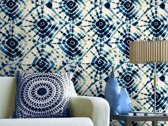 Ταπετσαρία Shibori Swirls WP20205 Blue-White MindTheGap 52x300cm