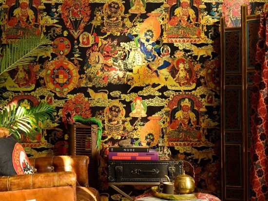 Ταπετσαρία Tibetan Tapestry Metallic Edition WP20450 Red-Gold-Black MindTheGap 48.7x900cm