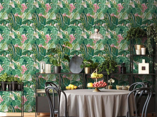 Ταπετσαρία Tropical Foliage WP20367 Green-Pink MindTheGap 52x300cm