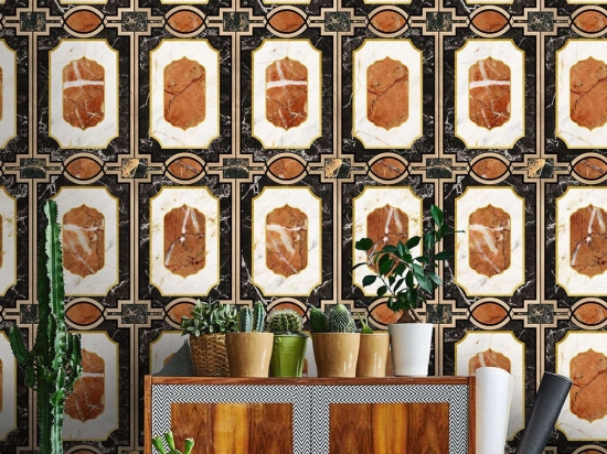 Ταπετσαρία Waldorf Ochre WP20357 Brown-Black-White-Gold MindTheGap 52x300cm