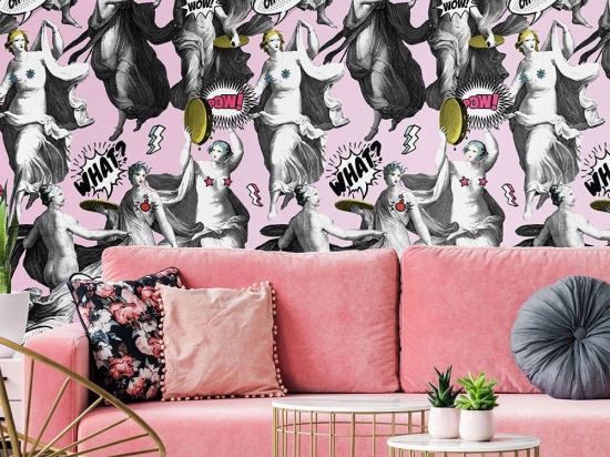 Ταπετσαρία Watch Out! Pink WP20385 Yellow-Pink-Black MindTheGap 52x300cm