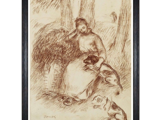 Κάδρο Peasant Girl By Renoir FA13260 60x80cm Brown MindTheGap Κάθετοι Ξύλο