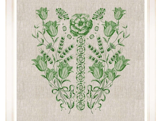 Κάδρο Embroidery Folk II FA13255 70x70cm Green MindTheGap Τετράγωνοι Ξύλο