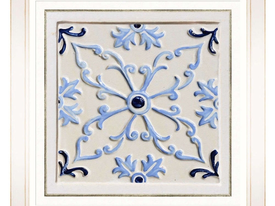 Κάδρο Folk Tiles IV FA13251 50x50cm Light Blue MindTheGap Τετράγωνοι Ξύλο