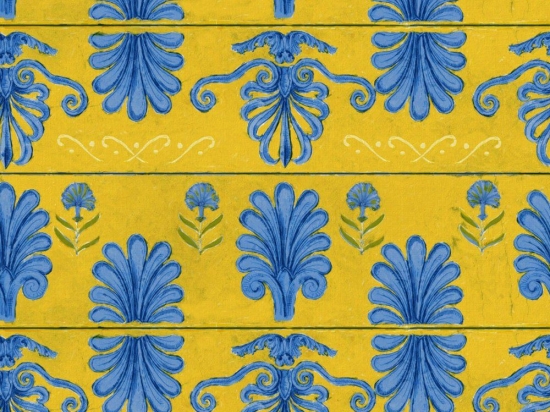 Ταπετσαρία Mykonos Villa Motif Wp30044 52X1000Cm Yellow-Blue Mindthegap 52x1000cm