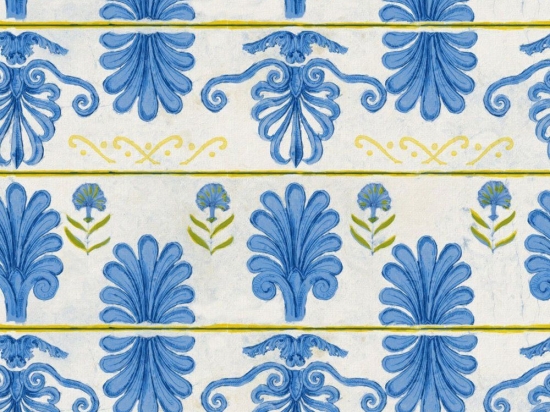 Ταπετσαρία Mykonos Villa Motif  Wp30043 52X1000Cm White-Blue Mindthegap 52x1000cm