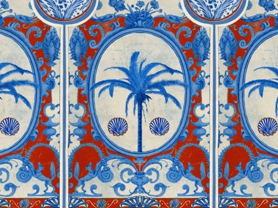 Ταπετσαρία The Villa Mural Wp20576 3*52X300Cm White-Red-Blue Mindthegap 52x300cm
