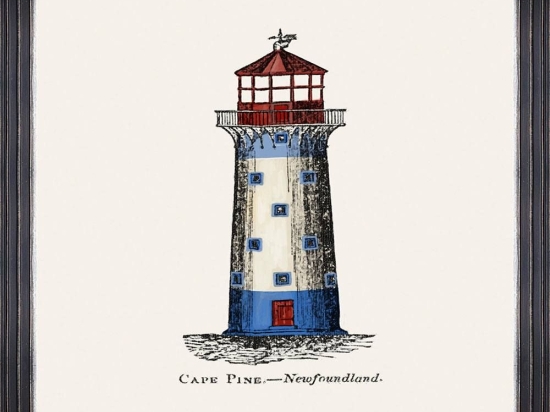 Κάδρο Lighthouse Drawings Ii Fa13371 50X70Cm White-Red-Blue Mindthegap Κάθετοι Ξύλο