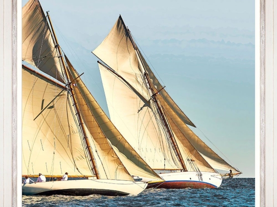 Κάδρο Sailing Race Ii Fa13386 70X70Cm Blue-Ivory Mindthegap Τετράγωνοι Ξύλο