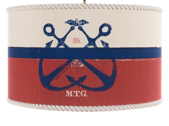 Φωτιστικό Οροφής Seaworthy Cl50424 Ø45X28 E27 White-Red-Blue Mindthegap Μέταλλο,Ύφασμα