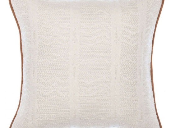 Μαξιλάρι Διακοσμητικό (Με Γέμιση) White Lake Jacquard LC40167 50x50cm White-Brown MindTheGap 50X50 50x50cm Ύφασμα