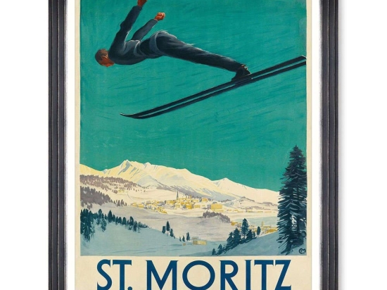 Κάδρο St.Moritz Poster FA13470 50x70cm Multi MindTheGap Κάθετοι Ξύλο,Γυαλί