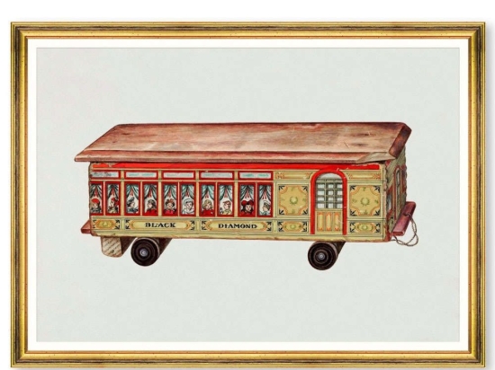 Κάδρο Toy Coach By Dorothy Brennan FA13481 70x50cm Multi MindTheGap Οριζόντιοι Ξύλο,Γυαλί