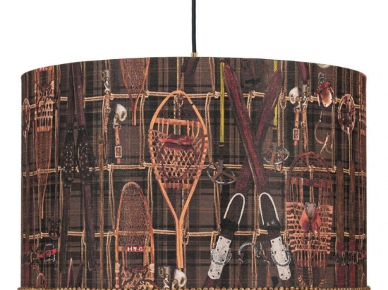 Φωτιστικό Οροφής Vintage Skiing CL50563 Φ55x30cm 1xE27 60W Multi-Brown MindTheGap