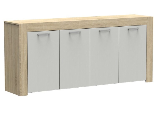 Μπουφές Haven pakoworld sonoma-λευκό 180x40x80εκ