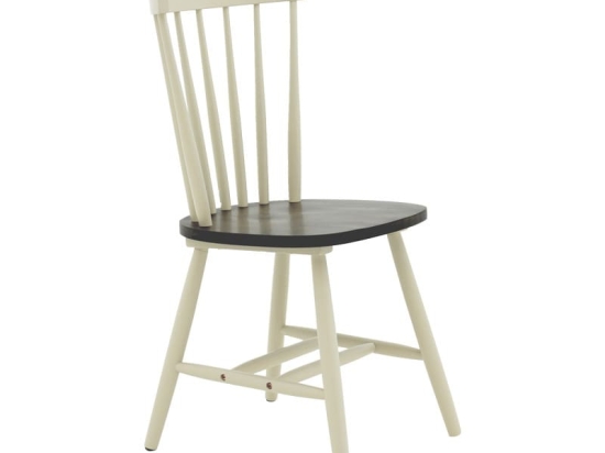 Καρέκλα Larus pakoworld φυσικό ξύλo rubberwood ανθρακί-λευκό 50x49x90εκ. Σετ 2 Τεμαχίων