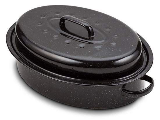 Γάστρα Εμαγιέ Με Καπάκι 10-053-002 Οβάλ 37Χ27cm Black Nava Αλουμίνιο