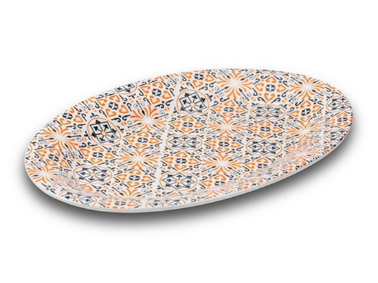 Πιατέλα Πορσελάνινη Οβάλ Maiolica Orange 10-099-137 35Χ24Cm White Nava Πορσελάνη