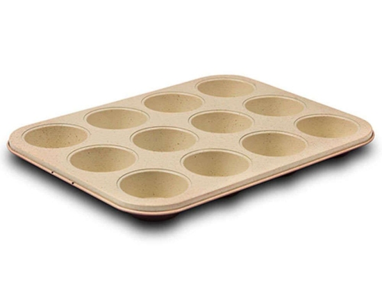 Φόρμα Muffins 12 Θέσεων Αντικολλητική Terrestrial 10-239-034 35cm Bordo-Beige Nava Ατσάλι