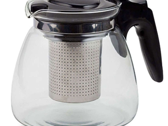 Τσαγιέρα Misty 10-224-011 1100ml Clear-Black Nava Γυαλί
