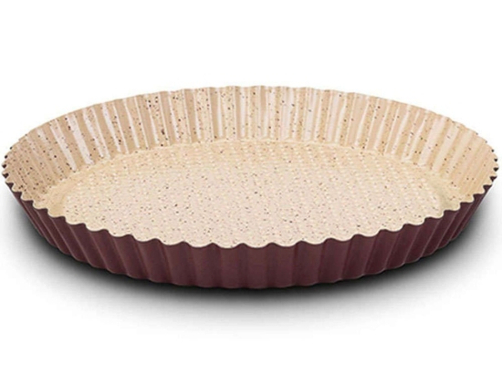 Φόρμα Τάρτας Αντικολλητική Terrestrial 10-103-055 27cm Bordo-Beige Nava Ατσάλι