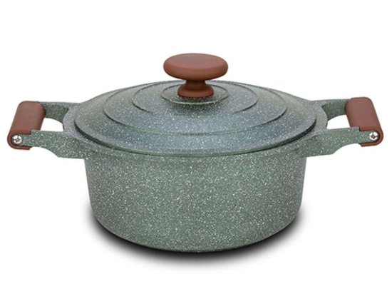 Κατσαρόλα Αντικολλητική Ωmega 10-255-031 24cm Green-Brown Nava 24cm Αλουμίνιο