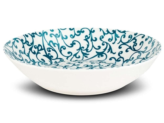 Πιάτο Σούπας Aurora 10-099-333 Φ20x4,5cm White-Blue Nava Πορσελάνη