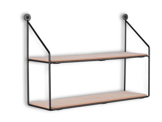 Ραφιέρα Τοίχου Nia 1500102 35x25x11cm Natural-Black Mirrors & More