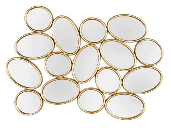 Καθρέπτης Τοίχου Madita 2120179 90x61cm Gold Mirrors & More Πλαστικό, Γυαλί
