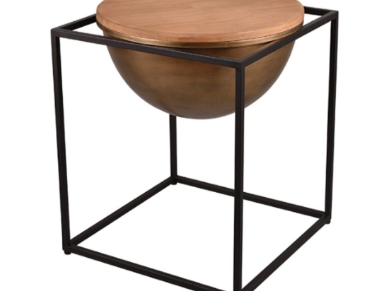 Τραπεζάκι Βοηθητικό Celina 2220130 42x42x47,5cm Bronze-Black Mirrors & More