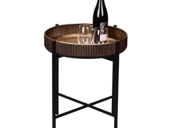 Τραπεζάκι Βοηθητικό Jane 2030280 48x60cm Black-Gold Mirrors & More