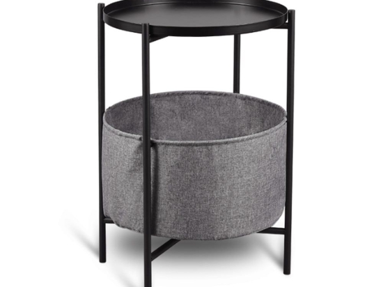 Τραπεζάκι Βοηθητικό Sue 2080102 45x61cm Black-Grey Mirrors & More