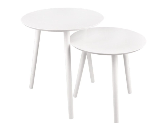 Τραπεζάκι Βοηθητικό Vilma (Σετ 2Τμχ) 2360101 White Mirrors & More