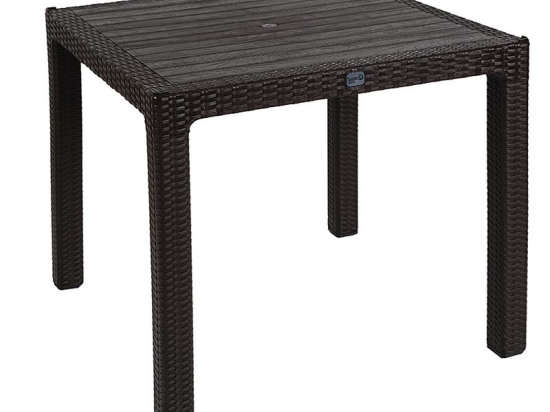 Τραπέζι Explore pakoworld με UV protection PP καφέ 90x90x73.5εκ