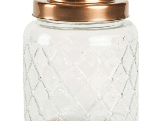 Βάζο Αποθήκευσης Lattice 13106 2600ml Clear-Bronze T&G Γυαλί