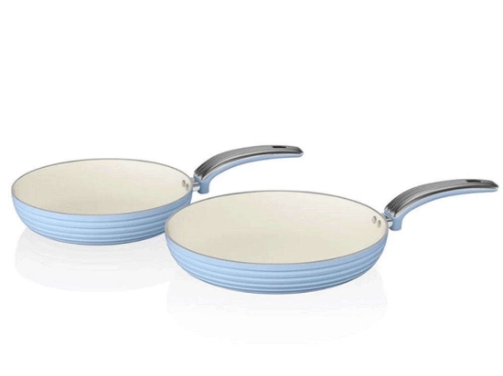 Τηγάνι Αντικολλητικό Retro (Σετ 2Τμχ) SWPS2010BLN Φ20/28cm Light Blue Swan Αλουμίνιο