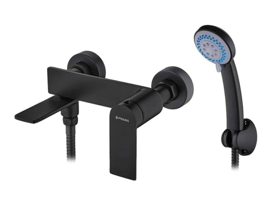 Μπαταρία Μπανιέρας Rovetta 090939401 Black Matte Pyramis Μέταλλο