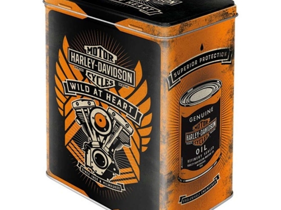 Κουτί Αποθήκευσης Harley-Davidson H-D - Wild At Heart 30141 Μεταλλικό 14x10x20cm Black-Rust Nostalgi Μέταλλο