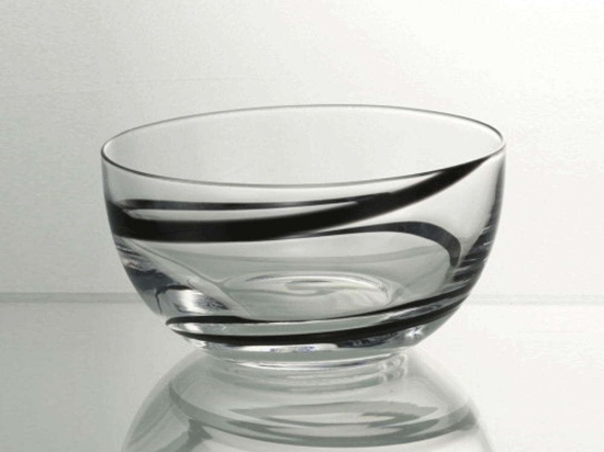 Μπωλ Παγωτού Spiral 52.025.23 Φ13cm Clear-Black Cryspo Trio Γυαλί