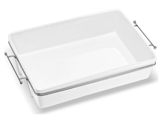 Πυρίμαχο Σκεύος Ορθογώνιο Με Βάση 26.000.81 41x26x7cm White Cryspo Trio Πορσελάνη