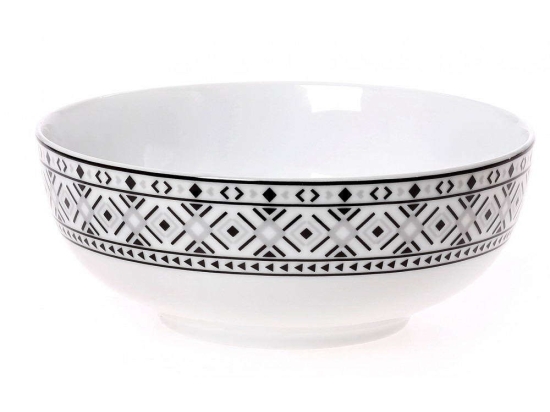 Μπωλ Δημητριακών Nostro 25.860.123 Φ16cm Black-White Cryspo Trio Πορσελάνη