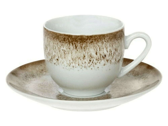 Φλυτζάνι Καφέ Με Πιατάκι 25.970.17 100ml Brown Cryspo Trio Πορσελάνη