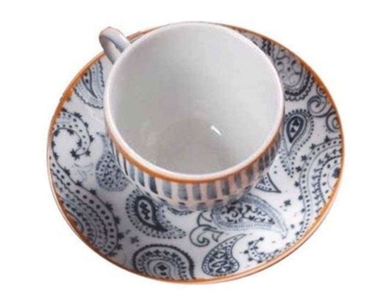 Φλυτζάνι Καφέ Με Πιατάκι Nautico 25.276.17 100ml Blue-Multi Cryspo Trio Πορσελάνη